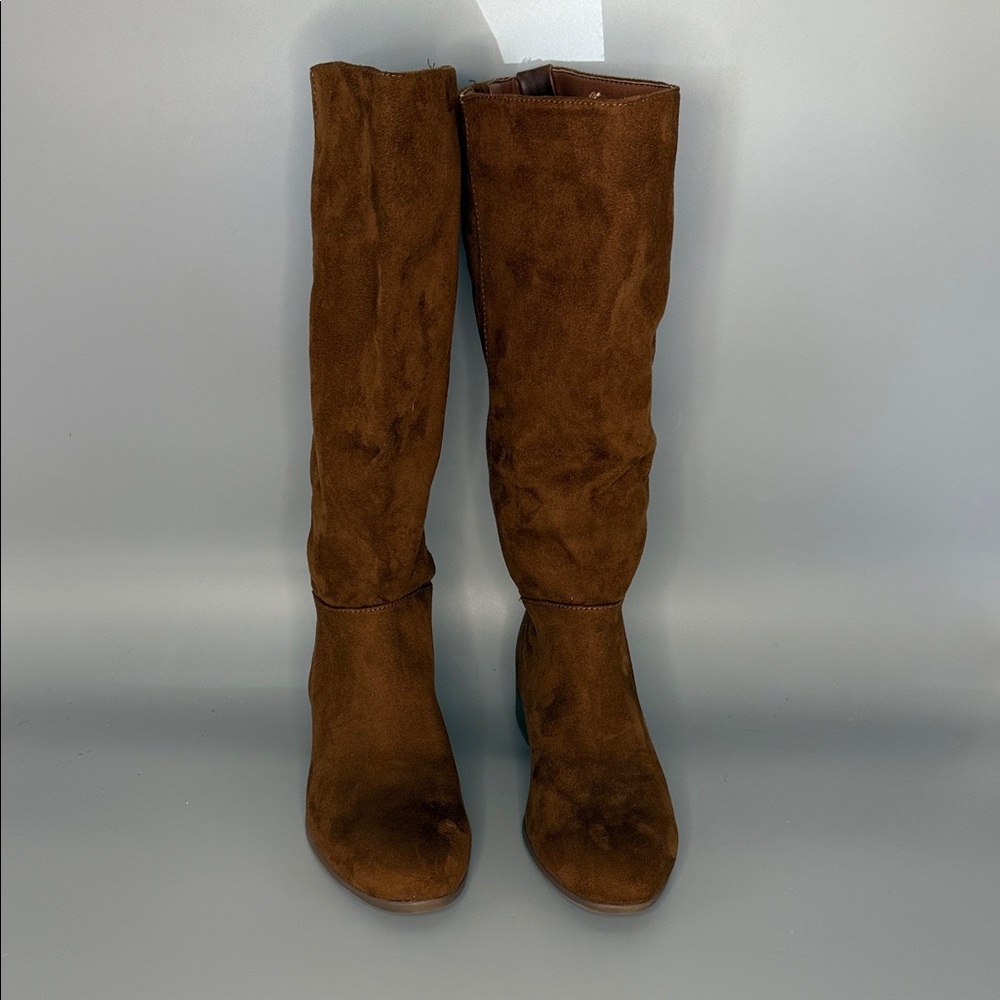 Universal Thread Brielle Faux Suede Riding‎ Boots - Cognac Brown (Size 8.5)